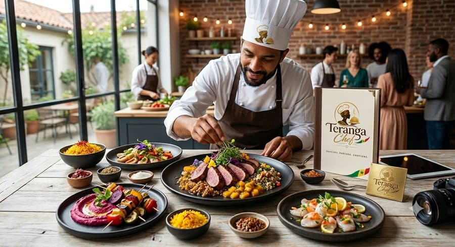 Chef Teranga Chef dressant une assiette